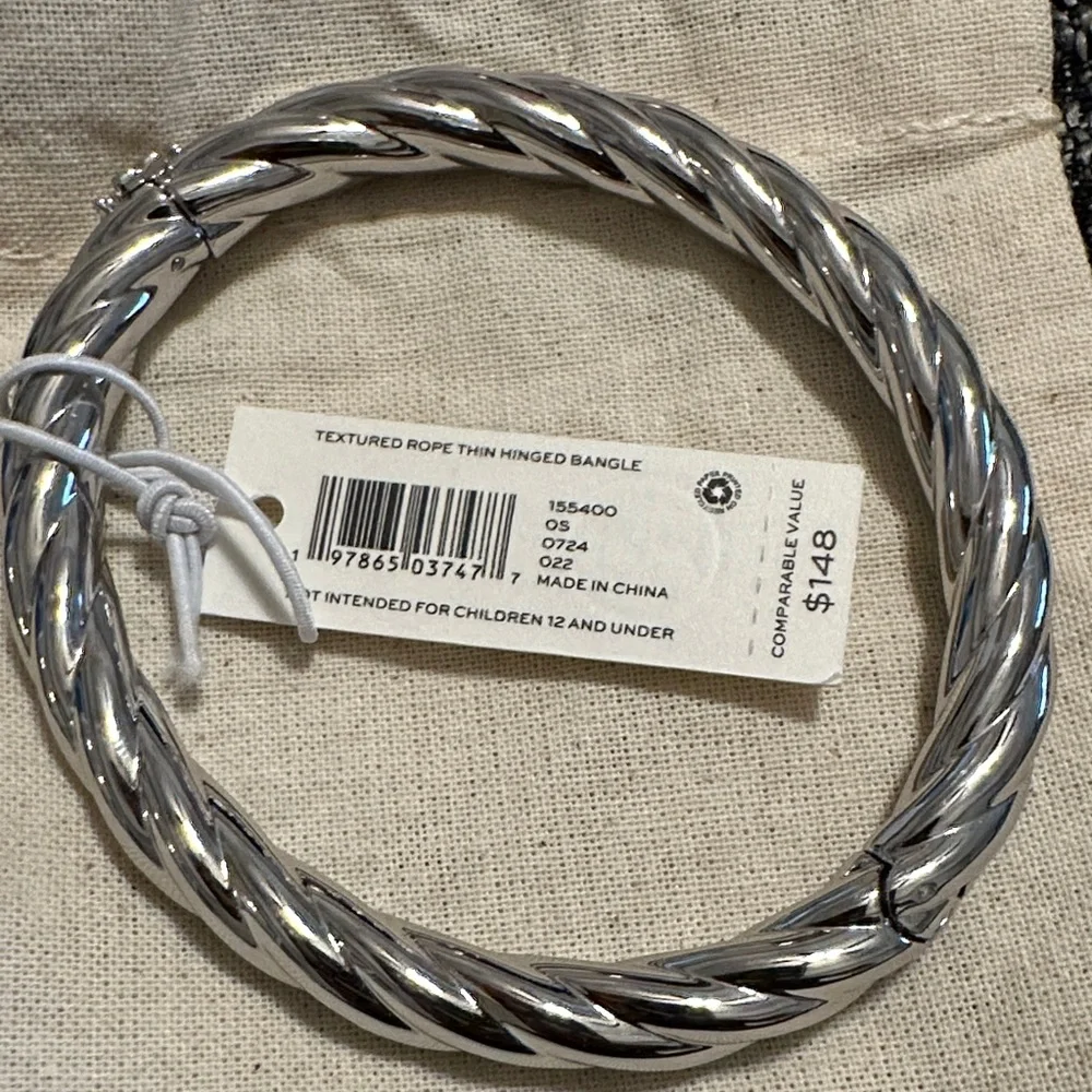 Tory Burch Silver Twisted Bangle - Picture 4 of 9